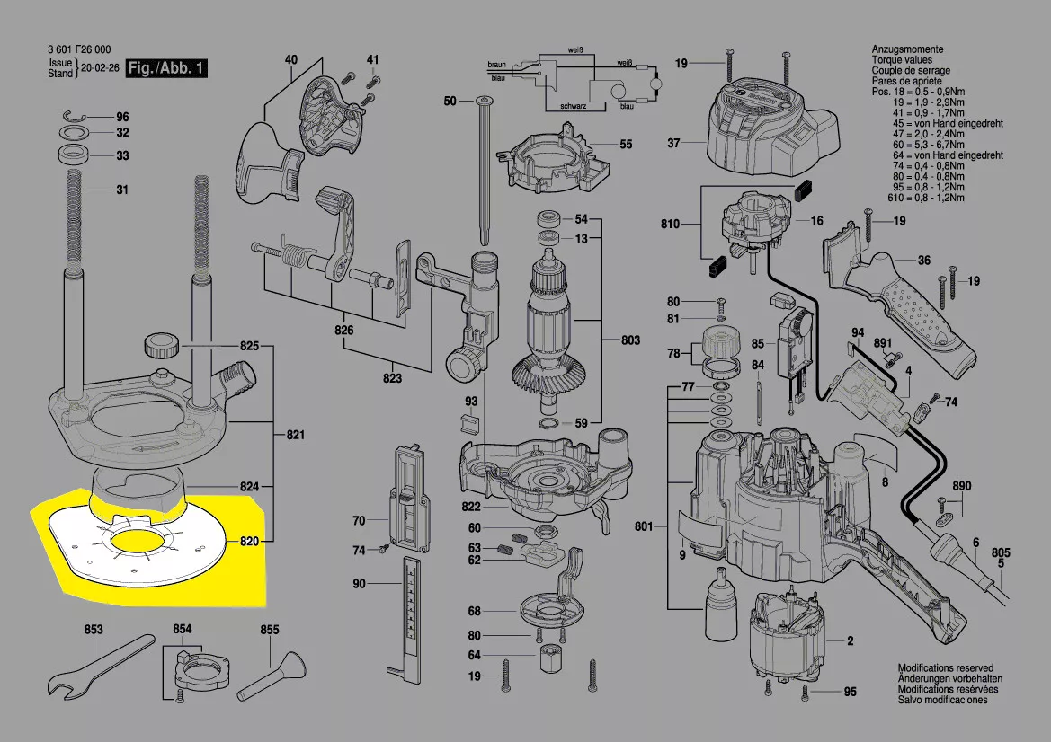 Semelle de travail réf. 2 600 009 022 Bosch